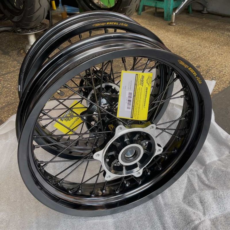 VELG SET BARTUBELESS TAKASAGO EXCEL ASIA SUPERMOTO 17 300/350