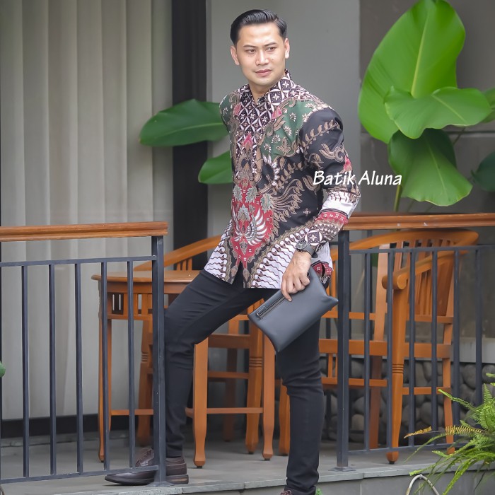 Baju Batik Pria Lengan Panjang Premium Kerja Kondangan Terbaru Batik Slimfit Jumbo Ori ASD-029