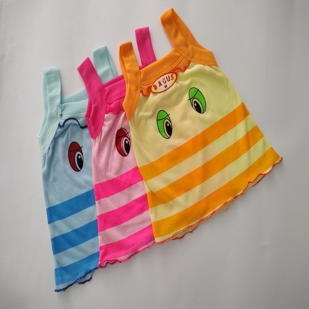 6 Pcs Kaos Dalam Anak Cewek Motif Garis