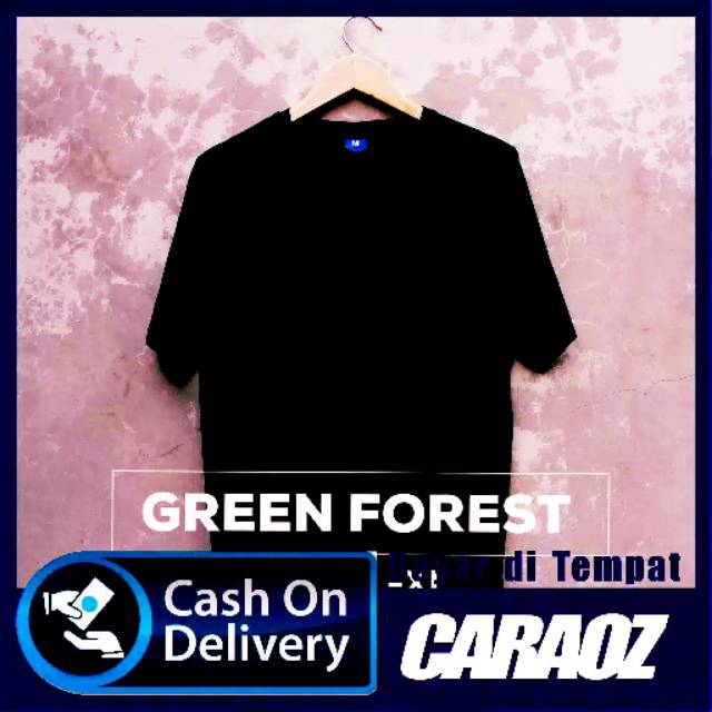 Baju Kaos Polos /Tangan Lengan Pendek GREEN FOREST /Hijau Botol  Bandung Pria /  Cowok