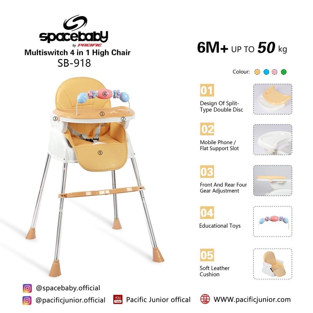 Space Baby SpaceBaby Seat Booster SB 518 SB 917 SB 918 SB919 High Chair Kursi Makan Bayi