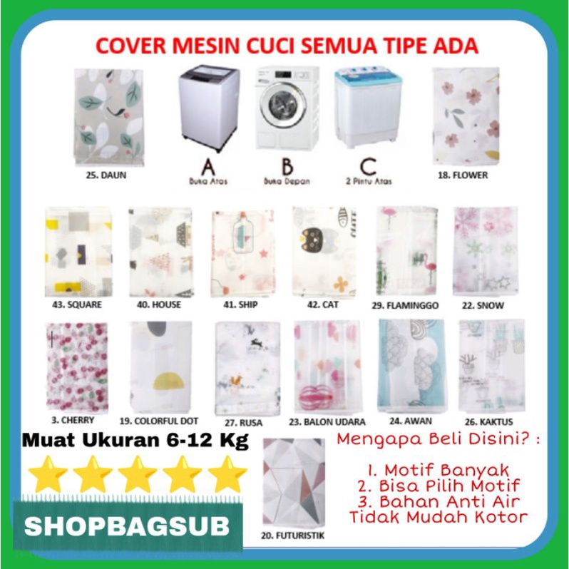 Jual Cover Mesin Cuci Tabung Buka Atas Sarung Penutup Tutup Cover