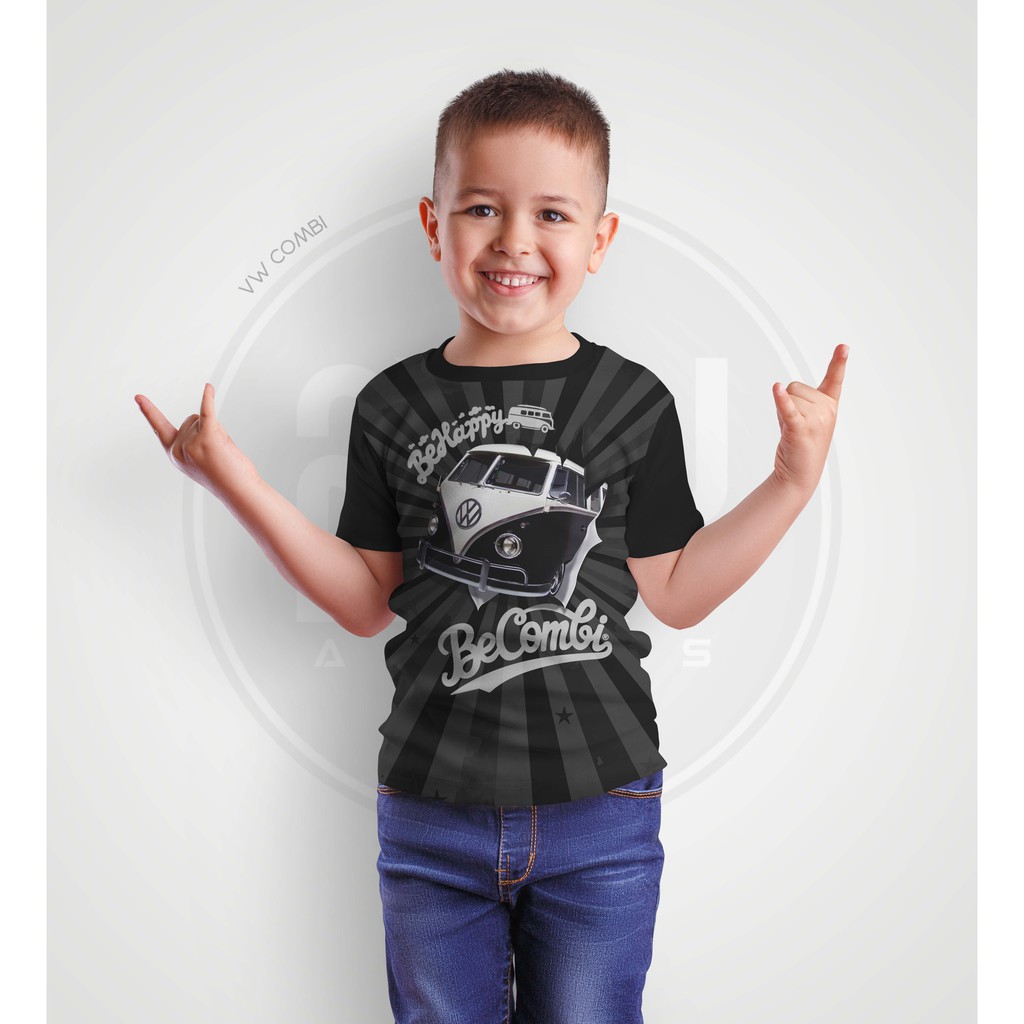KAOS ANAK PRINT ARTEES VW COMBI BLACK LIMITED