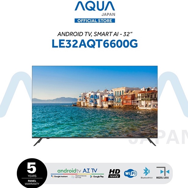 AQUA LED ANDROID TV  ANDROID 32AQT6600 32 INCH USB MOVIE HDMI HD garansi resmi