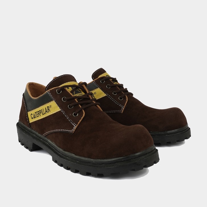 SEPATU SAFETY BOOTS PRIA SAFETY CATERPILLAR SHOES COWOK TOURING TRACKING UJUNG BESI KERJA PROYEK LAPANGAN