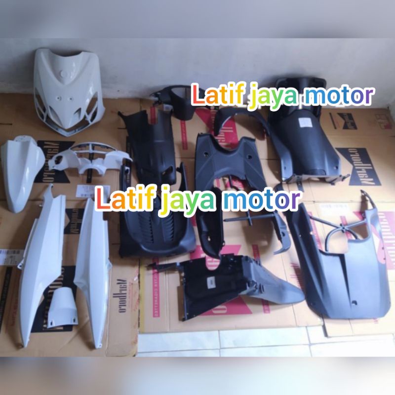 cover body Yamaha Mio new smile sporty putih mutiara