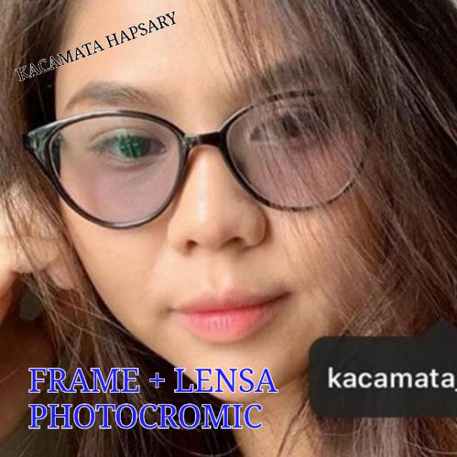 PAKET FRAME + LENSA PHOTOCROMIC | KACAMATA MINUS | KACA MATA ANTI RADIASI | KACAMATA WANITA 060