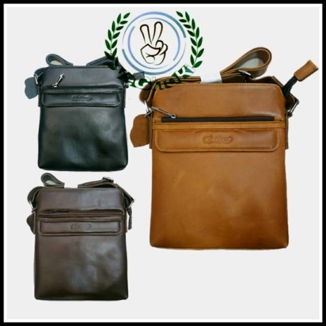 Tas Selempang Pria Kulit Sapi Asli - Kickers TK290396