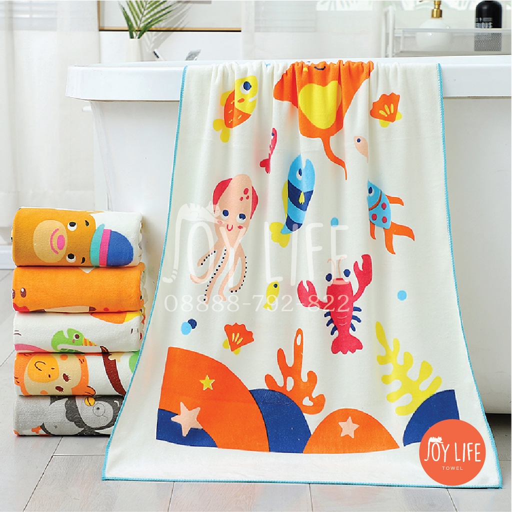 Handuk mandi microfiber 50cmx100cm / handuk anak / handuk baby motif cute tebal dan lembut