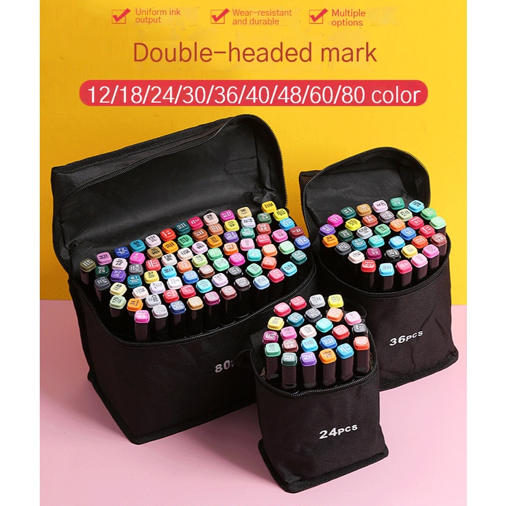 

TouchFive 24/36/48/60/80 Warna Sketsa Spidol Umum General Marker Set Animation Markers / Twin Market Set Spidol