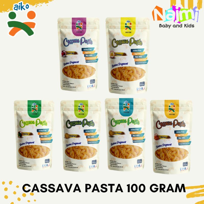 AIKO Cassava Pasta Gluten Free 100 gram | Baby Pasta 100gr