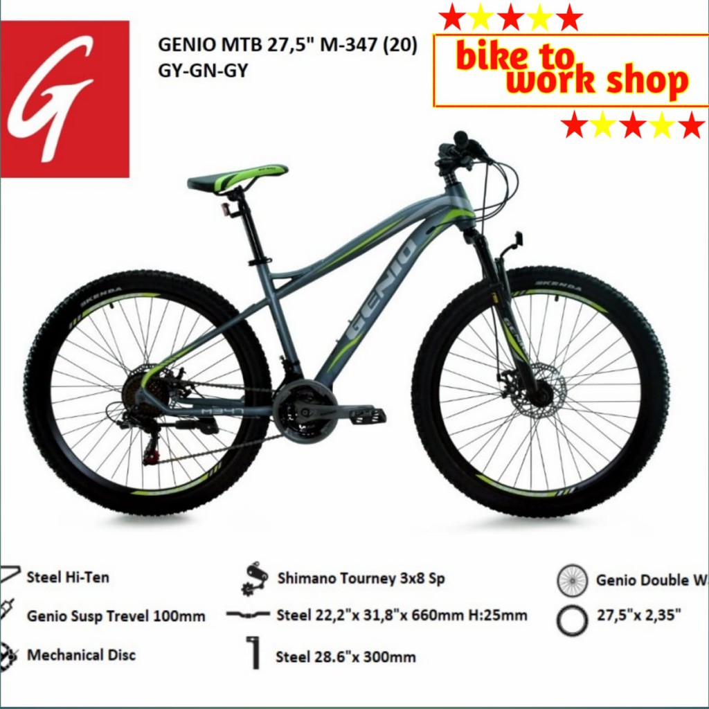 SEPEDA GUNUNG MTB 27,5 " GENIO M 347 3X8 SPEED SHIMANO BY UNITED