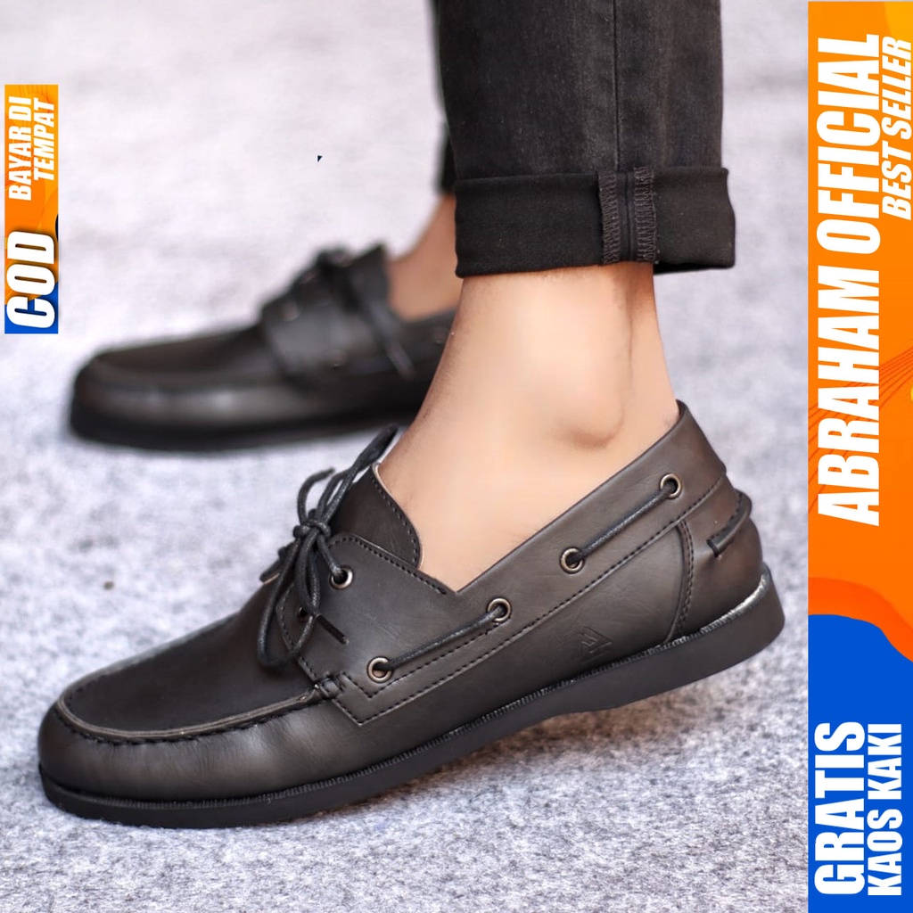 Sepatu Casual Pria Formal Pantofel Hitam Kerja Kantor Kuliah Kondangan Kulit Syntetic Keren Fashion Terbaru