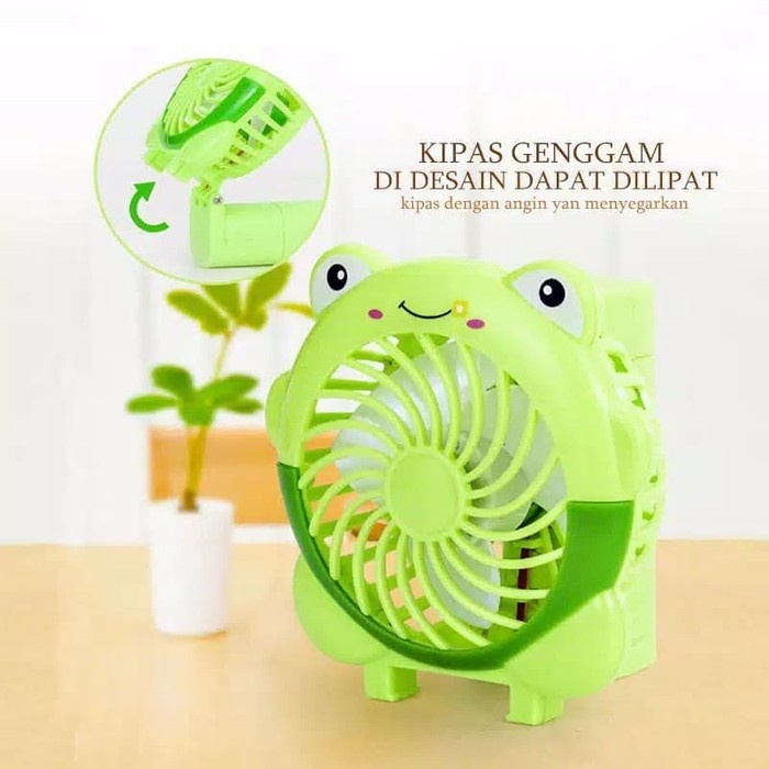 SX-113 Kipas Angin Tangan Genggam Karakter LED Mini USB Portable Fan Bisa Lipat