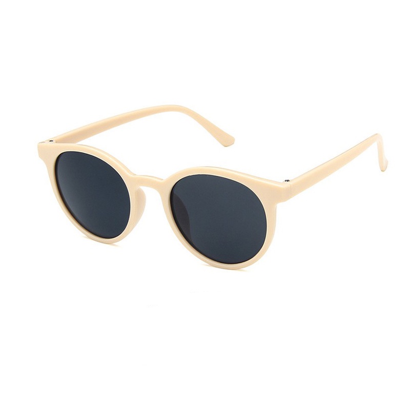 COD Kacamata Hitam Murah pelindung UV INS Korea Kacamata fashion Hitam Retro Gaya Sunglasses Women - ol-Krem krem