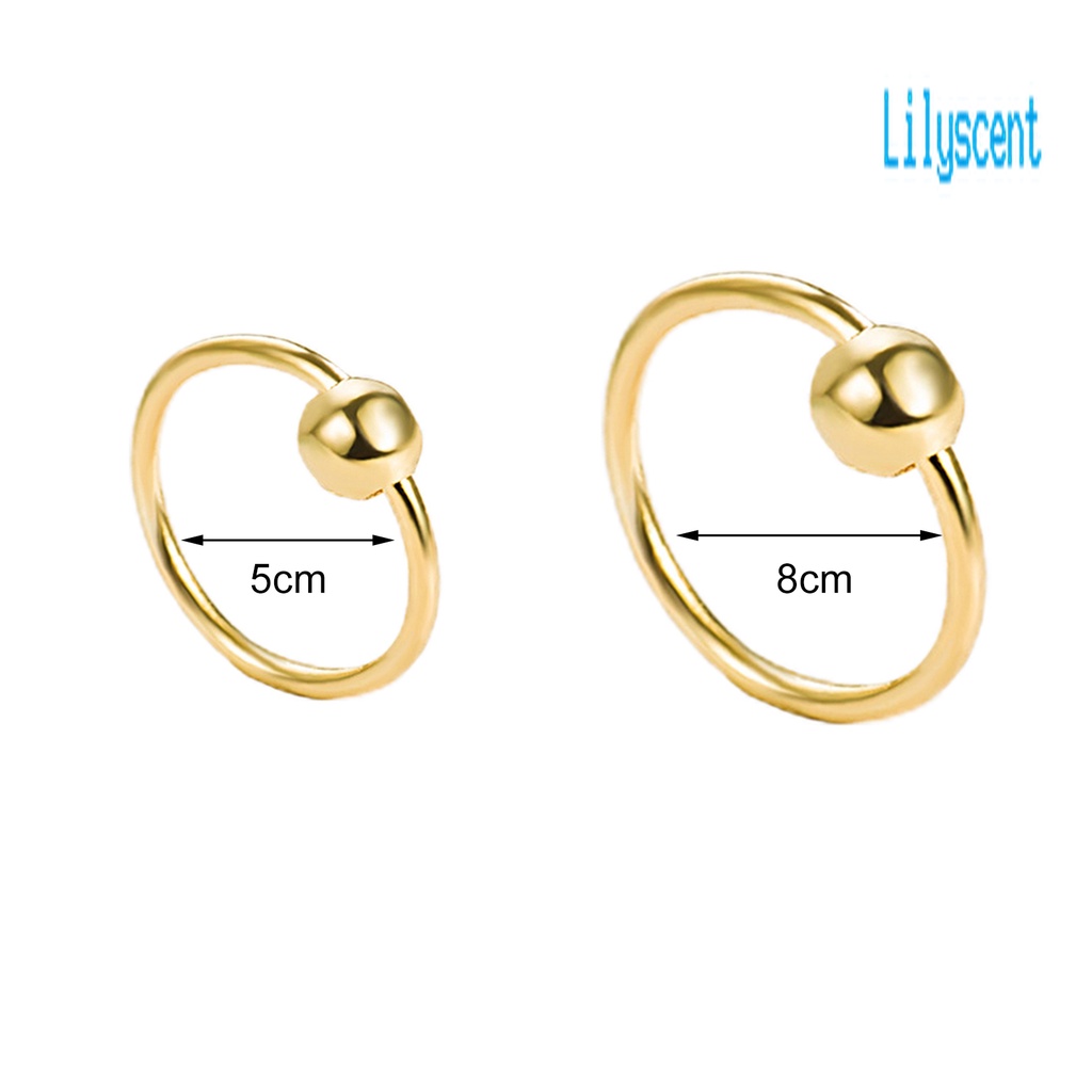 Ls 2Pcs Anting Tusuk Bentuk Bulat Geometri Hollow Out Untuk Wanita