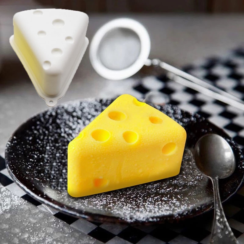 3D Cheese Shape Candle Silicone Baking Mold / Chocolate &amp; Mousse &amp; Soap &amp; Cake Cutting Molds for Wedding,Festival,Parties and DIY Handmade Baking Tools