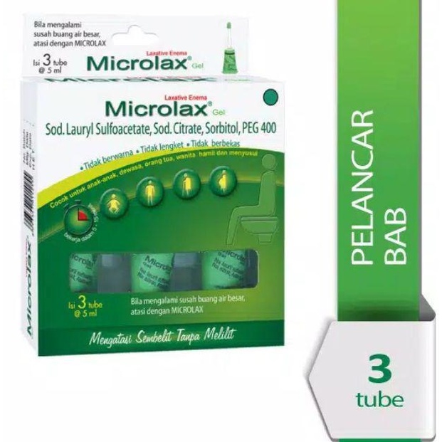 MICROLAX GEL ISI 3 TUBE X 5 ML MENGATASI SEMBELIT TANPA MELILIT