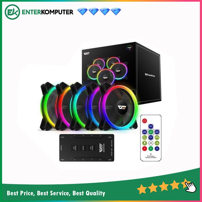 Aigo DarkFlash DR12 Pro 5in1 Double Ring Fan RGB (5 Pack)