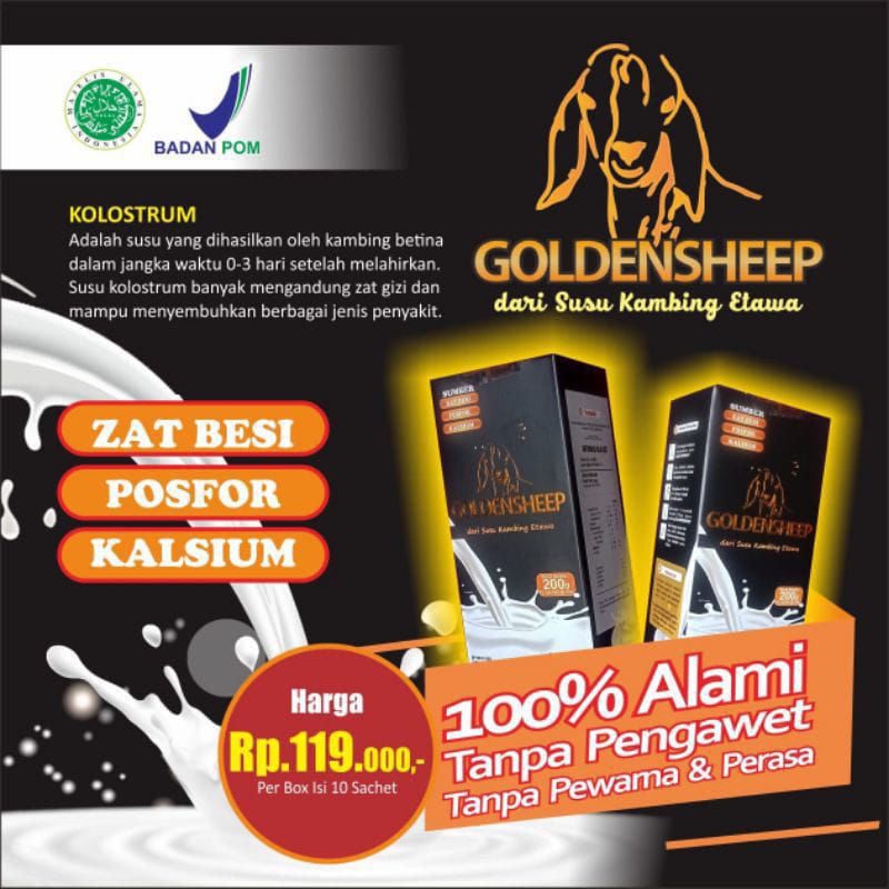 

Susu Kambing Etawa GOLDEN SHEEP Kualitas Premium.Solusi Sehat Di Masa Pandemi.