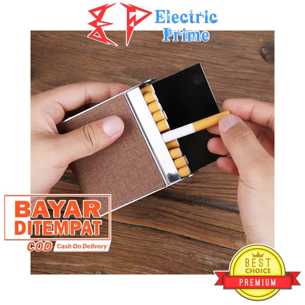 Kotak Rokok Leather Kapasitas 20pcs Cigarette Case Pemantik Api Smoking Box Tempat Bungkus