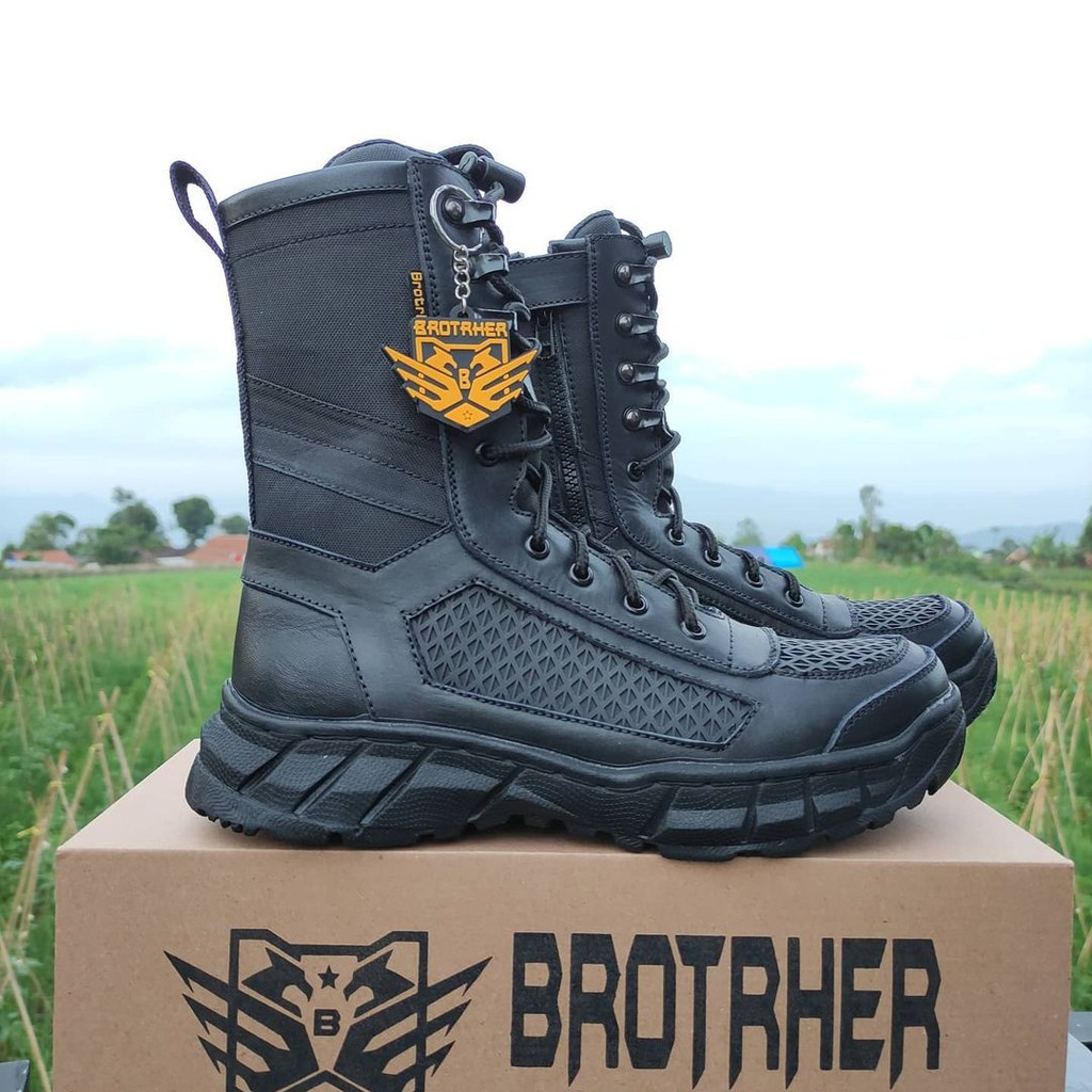 SEPATU PDL TALI PUTAR BROTHER SARANG TAWON KULIT ASLI SEPATU PDL DINAS TNI POLRI SECURITY SATPAM