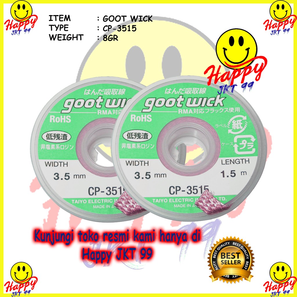 [ HAPPY JKT 99 ] ORIGINAL JAPAN 100% GOOT WICK SOLDER WICK CP-3515 CP3515 CP 3515