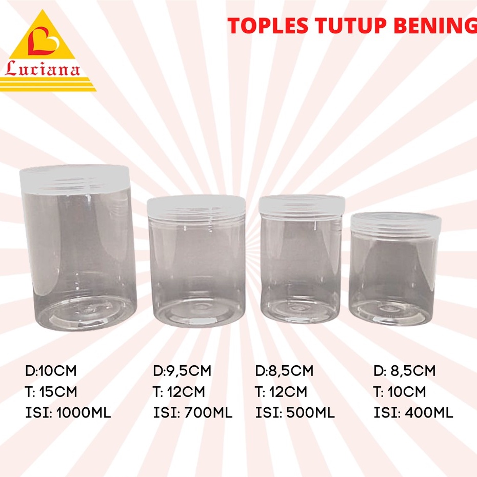 Toples Bening Plastik Tutup Alumunium Silver/Bening/Gold