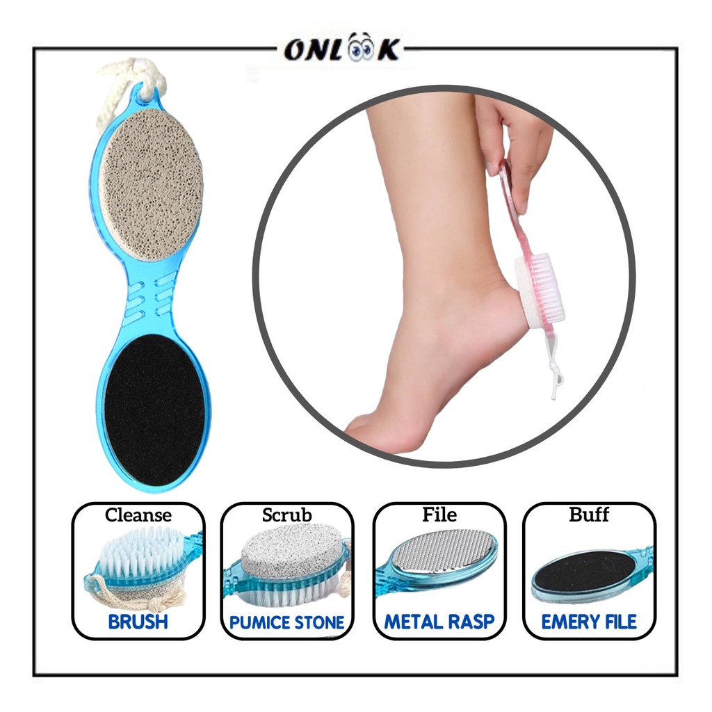 Sikat Telapak Kaki Penghalus Tumit 4 in 1 Anti Kasar / Pedicure Paddle 4 Step / Callus Remover / Pengangkat Sel Kulit Mati