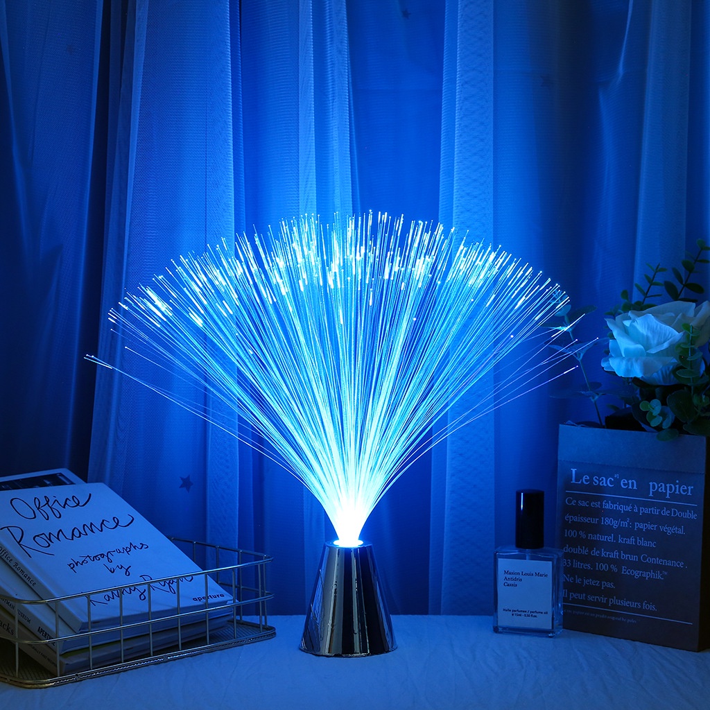 Lampu Malam LED Fiber Optik Berubah Warna Tenaga Baterai Ukuran 33x8cm Untuk Dekorasi Pernikahan