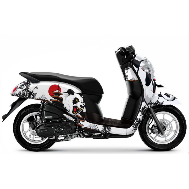 STICKER DECAL SCOOPY 2017 - 2020 FULL BODY MOTIF PANDA