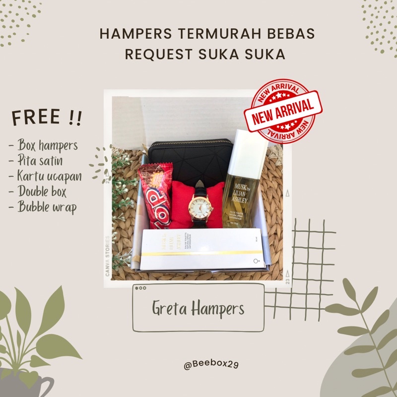 

GRETA HAMPERS GIFBOX BESTIE ULTAH KADO DOMPET HADIAH GRADUATION HAMPERSBOX