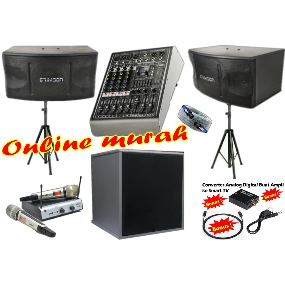 paket sound system karaoke 12'' subwoofer 12'' ashley studio 4