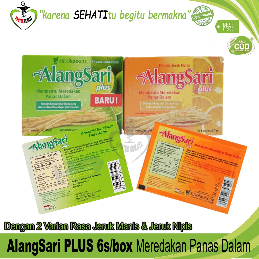 All Varian Alangsari Plus Sidomuncul 6sachet Alang Sari Sariawan Panas Dalam