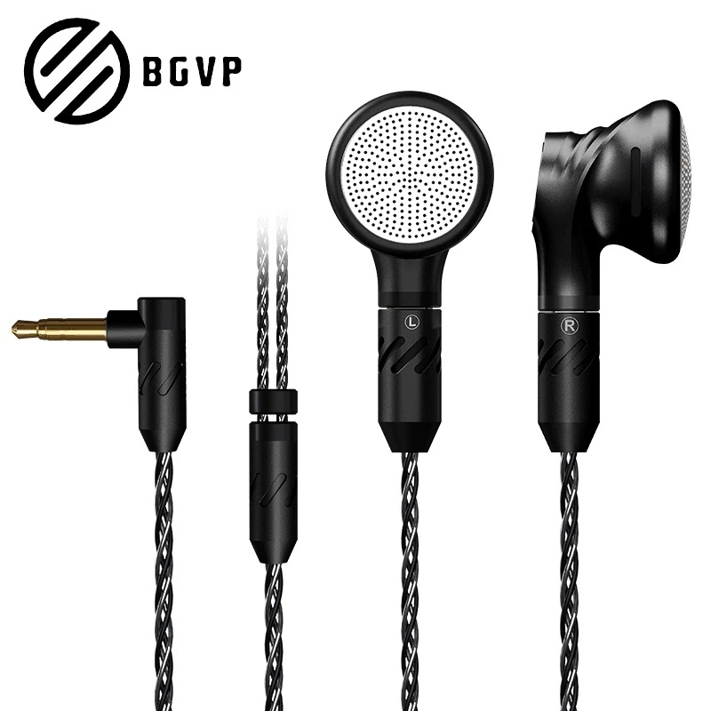 Bgvp DX5 Headset Earphone Earbuds Flat Driver Dinamis Dinamis Non-carbon 14.2mm Kabel MMCX Bisa Dilepas