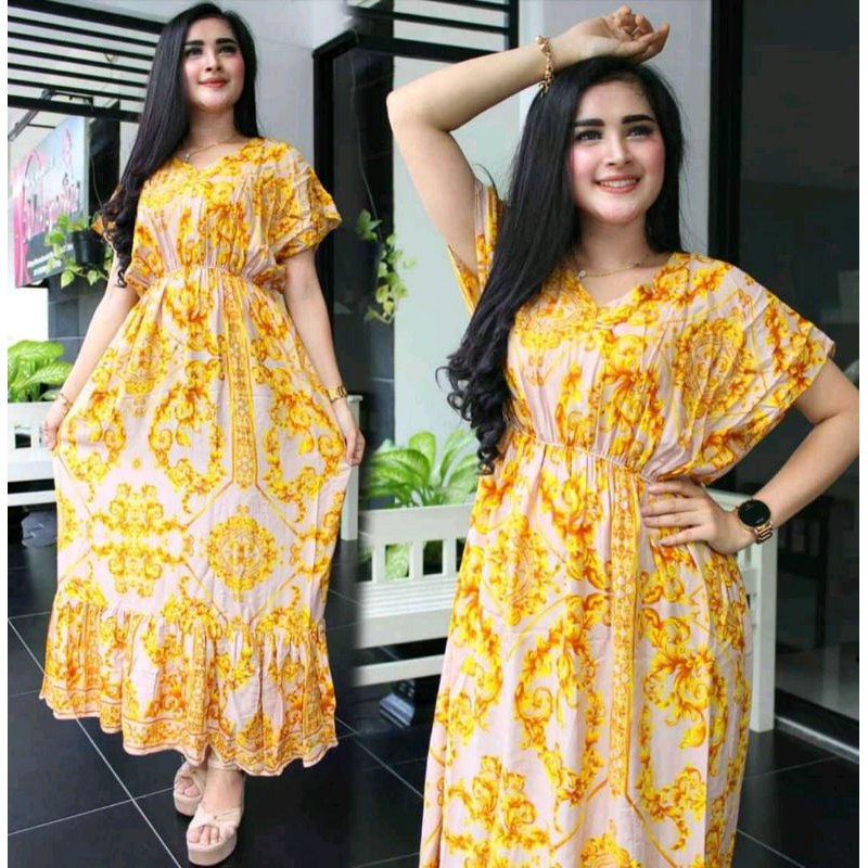 Daster sultan panjang busui sleting rimple