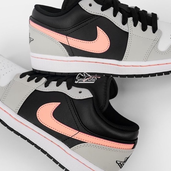 Air Jordan 1 Low Black Grey Pink