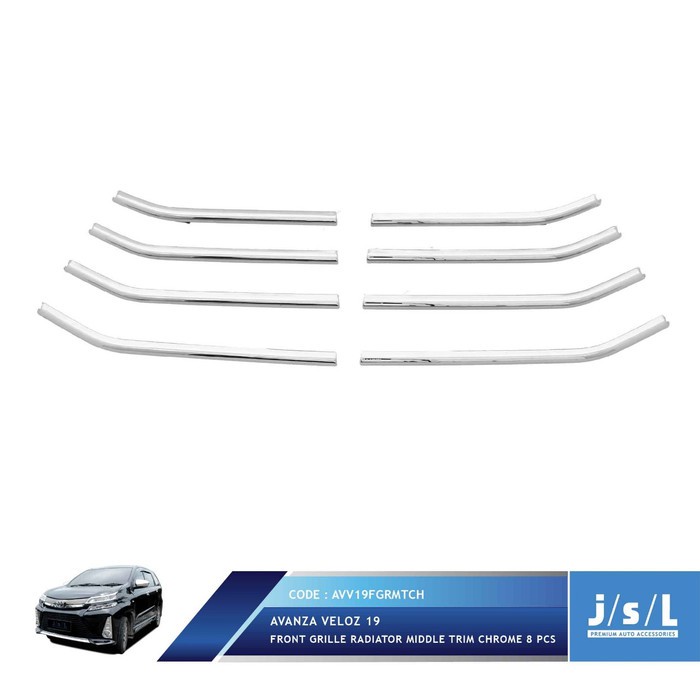 JSL Lis Grill Tengah Avanza Veloz 2019 Front Middle Cover Chrome 8PCS