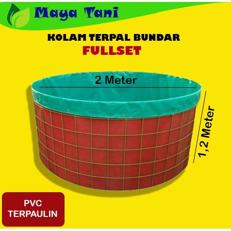 Kolam Terpal Bundar FULLSETT Diameter 2 M Tinggi 1.2 M