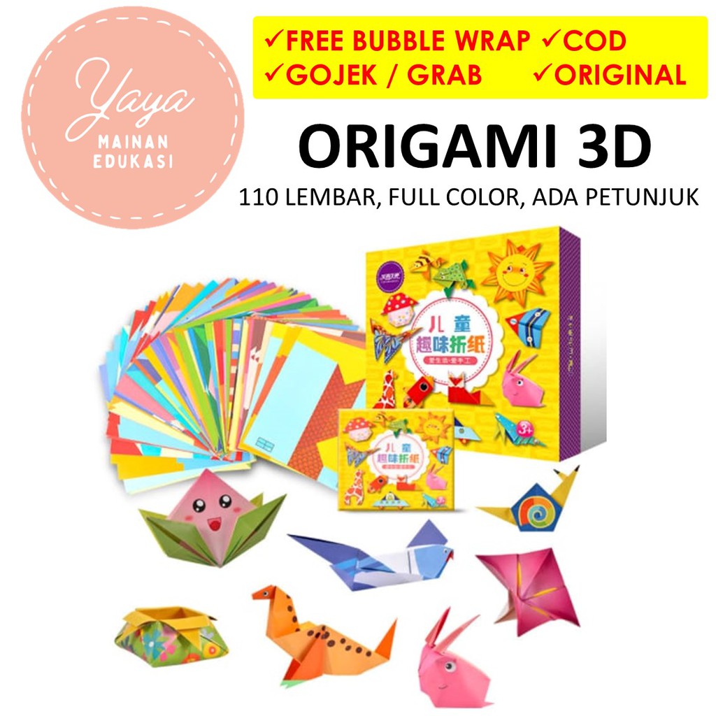 

MURAH Origami Bergambar 3D Full Color Kertas Warna YM