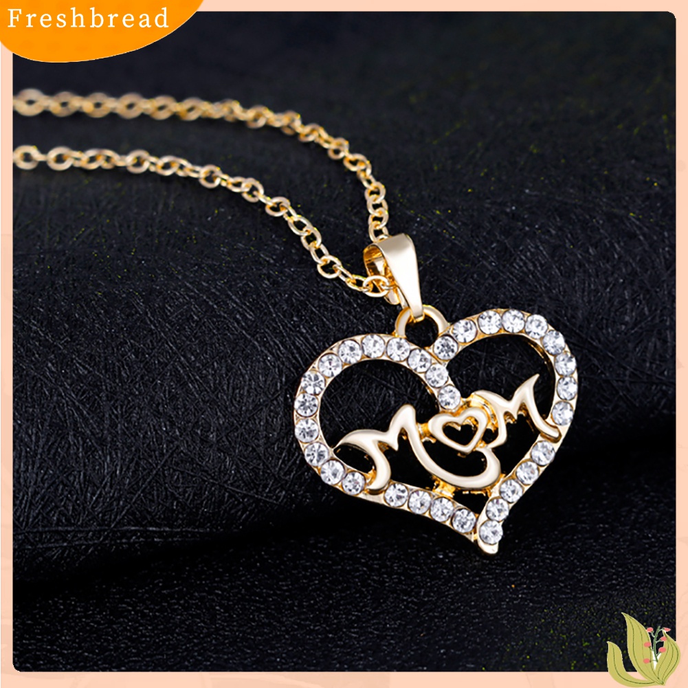 Terlaris Women KC Gold Plated Mom Hollow Heart Necklace Jewelry Set Bracelet Earrings