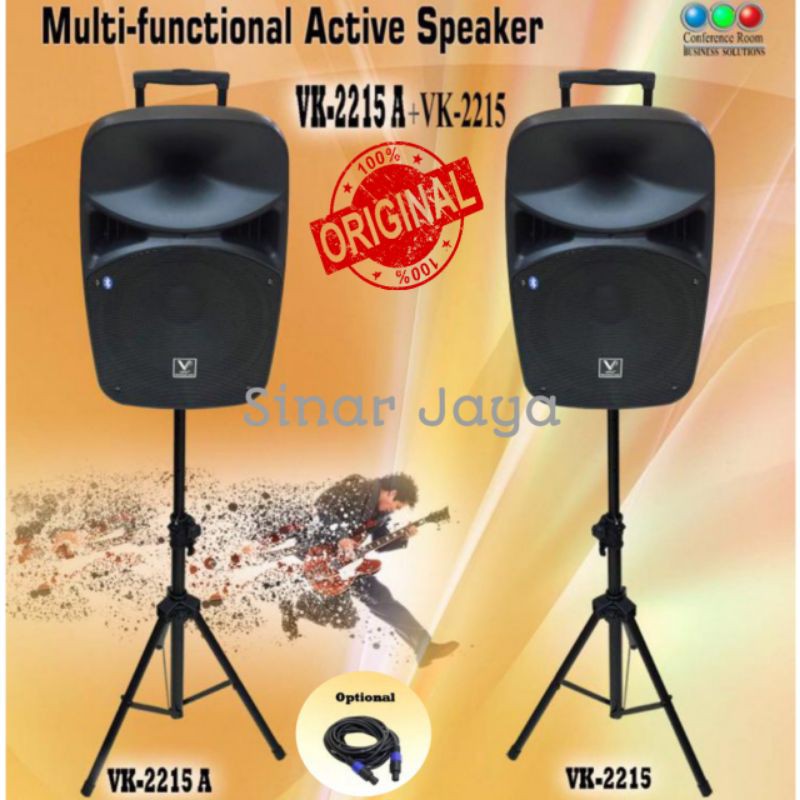 Paket Sound System Speaker Aktif + Pasif 15 inch VPK