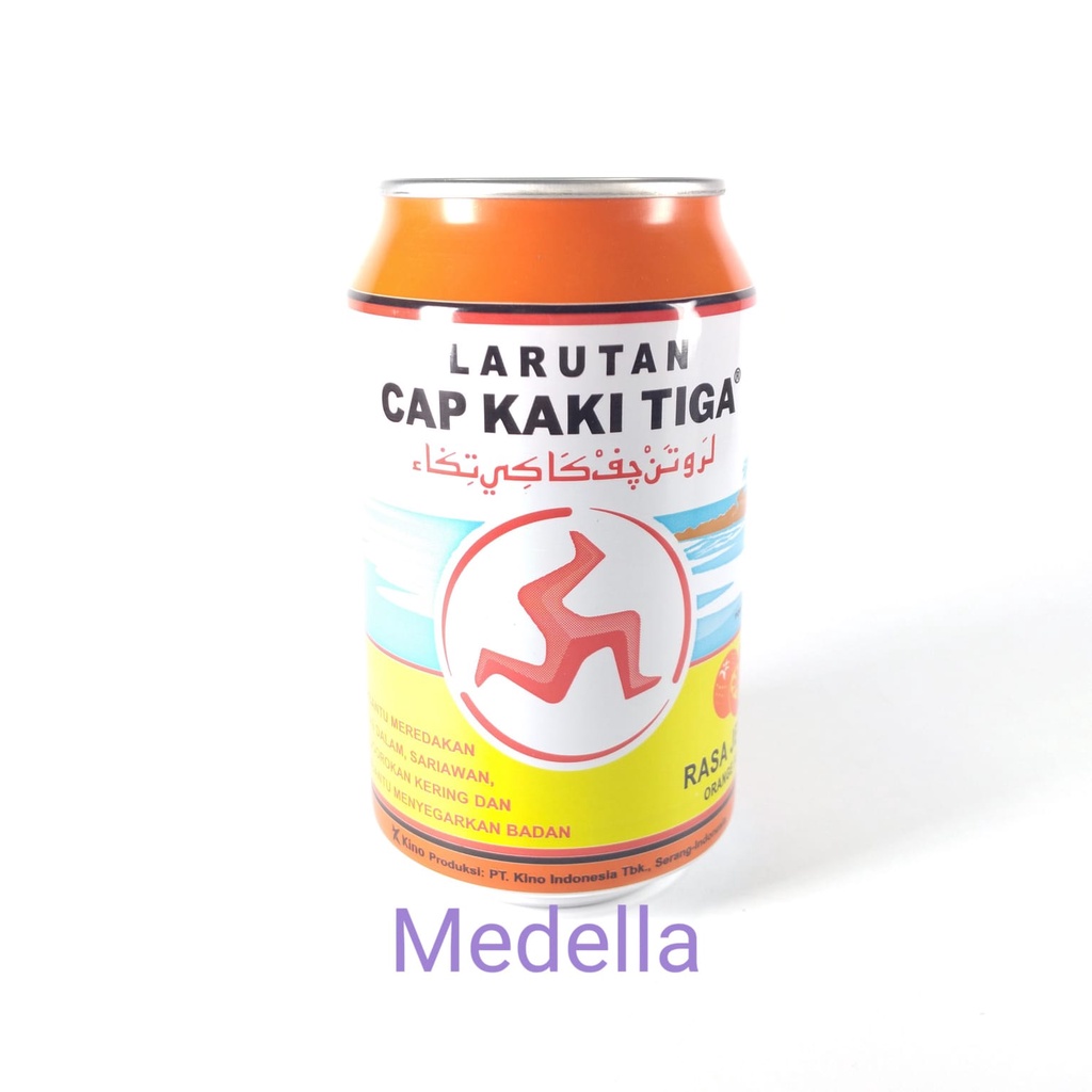 

Larutan Cap Kaki Tiga Rasa Jeruk/ Orange Kaleng isi 320 ml