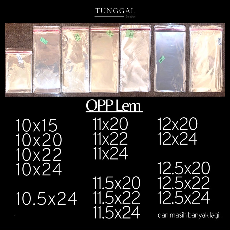 

(ECER - 100 lembar) Plastik OPP Lem - plastik kue basah, plastik undangan, souvenir pernikahan, plastik alat tulis, kemasan makanan, plastik askesoris. ukuran 10x15; 10x22; 10x24; 10.5x24; 11x20; 11x22; 11x24; 11.5x20; 11.5x22; 12x20; 12x24; 12.5x24