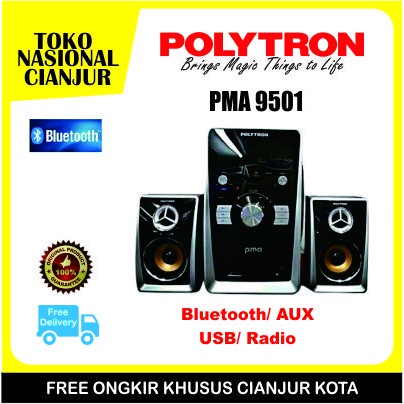 [cianjur] Speaker Active POLYTRON PMA 9501 Bluetooth/ AUX/ USB/ Radio FM