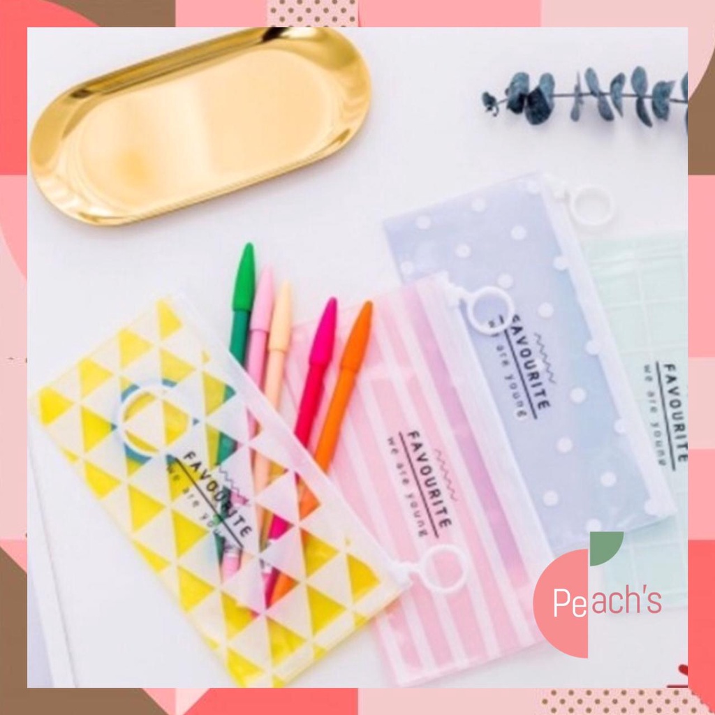 

PEACH - Tempat Pensil Zipper Transparan Tempat Kosmetik Zip Zipper Bag Pouch S656
