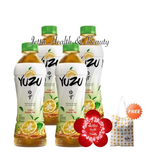 Yuzu Green Tea 4pcs x 350ml FREE TOTEBAG YUZU