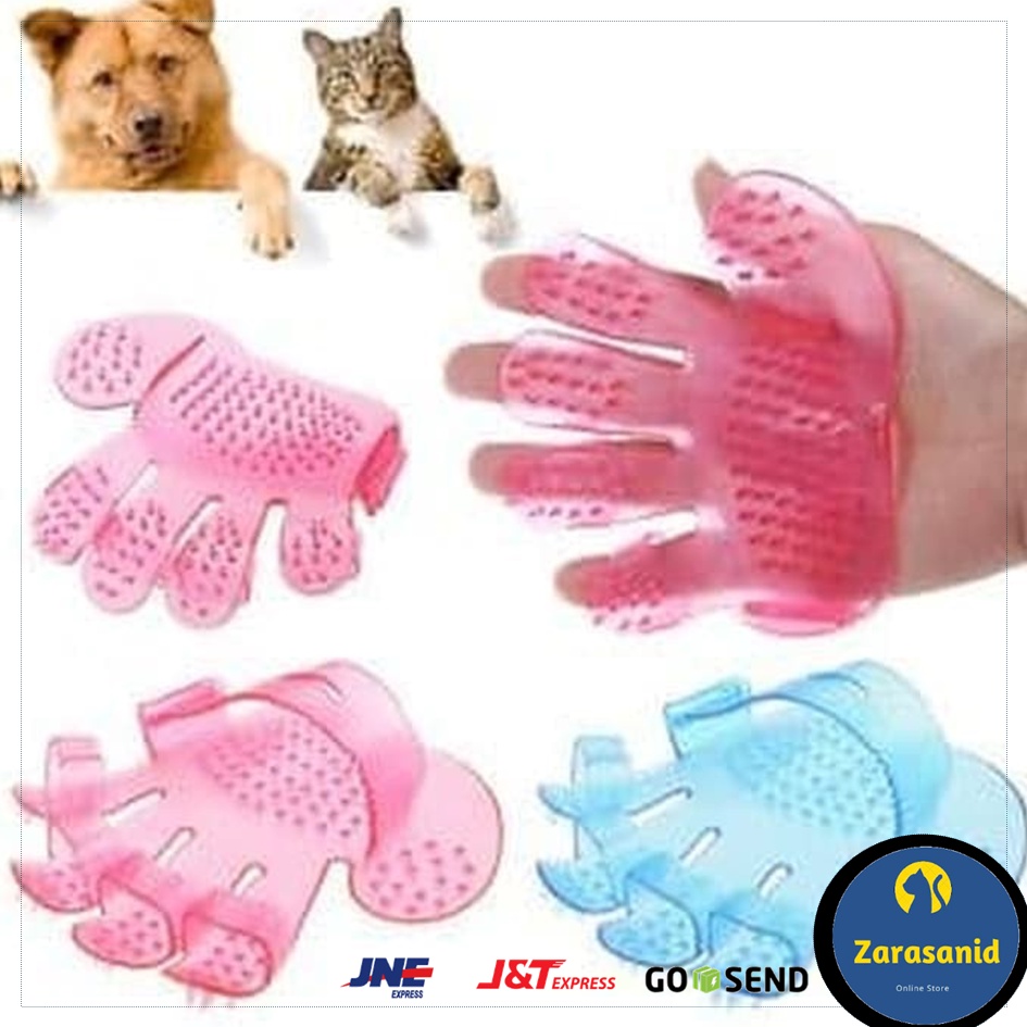 SISIR KARET TAPAK TANGAN SISIR KUCING ANJING SIKAT MANDI PET GROOMING