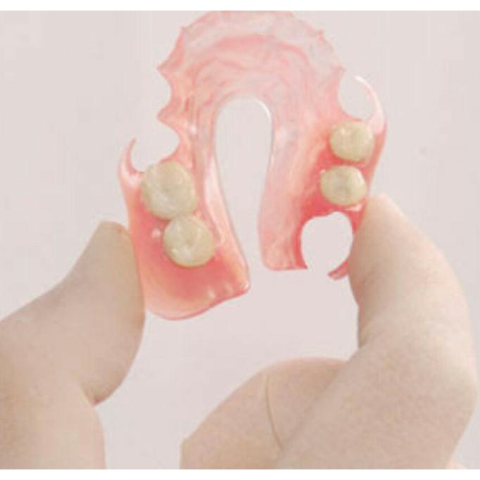 Gigi Palsu Flexi Anti Patah (4 gigi) Bahan Valplast