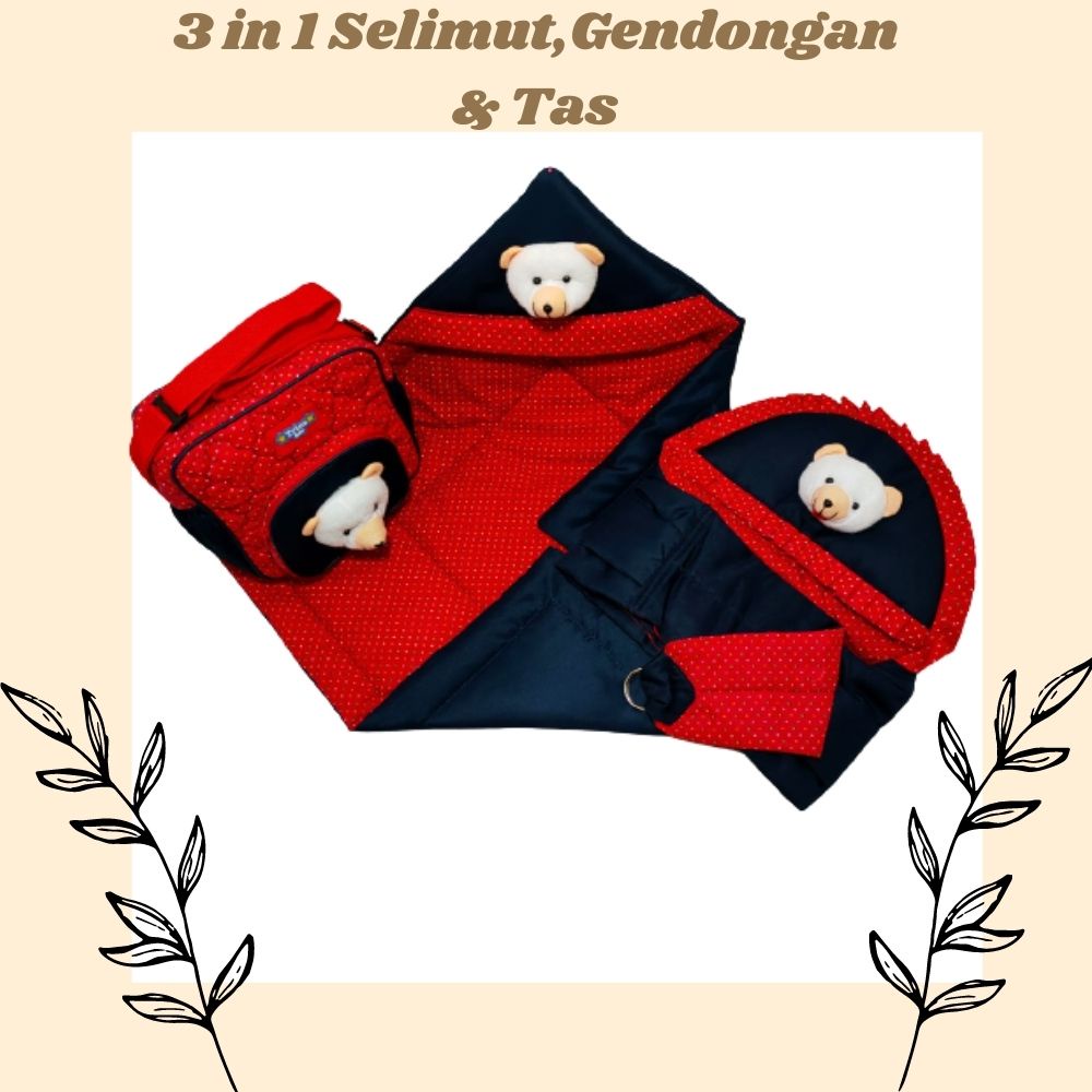 set perlengkapan bayi 3 in 1 termurah dan terlaris-merah